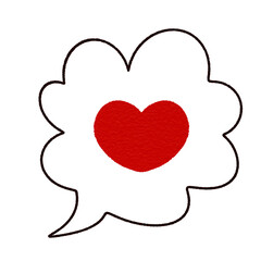 red heart in bubble thought 