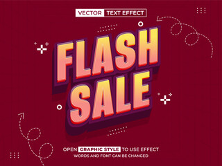 flash sale editable text, font effect, 3d text for title