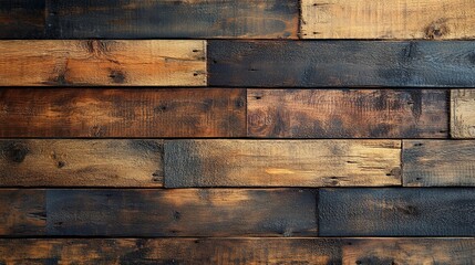 Naklejka premium Weathered Rustic Wood Planks with Knots and Grain