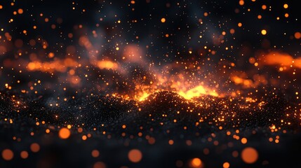 Obraz premium Fire embers particles over a black background