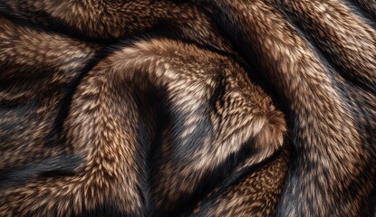 A close-up of exquisite sable fur, showcasing its deep, luxurious browns and glossy texture.
