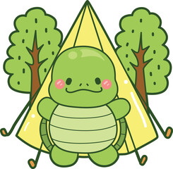 Kawaii turtle daily life sticker cute.
Cute turtle mascot illustrations.