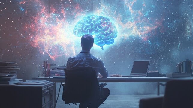 A corporate office where all communication is done through telepathy