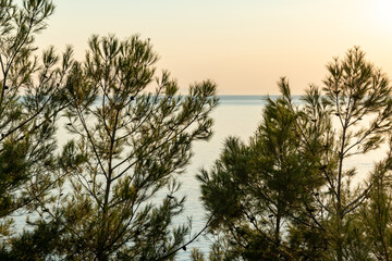 Beautiful sunset in Thassos, Greece