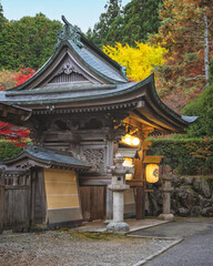details of Koyasan streets town entrances and roofs