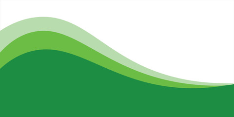 Abstract White and Green wave wide background banner