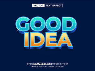 good idea editable text, font effect, 3d text for title