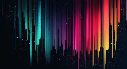 Dark gradient background with blurred rainbow color gradients