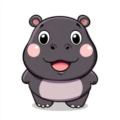 Fototapeta premium A kawaii-style pygmy hippopotamus 