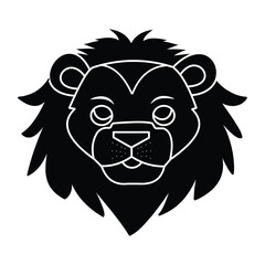 Lion head vector, icon, silhouette. Lion head mascot, lion cub head, icon, tattoo. Lion cub Head or face Logo, website, app, Vector Template Illustration Design. Vector illustration.