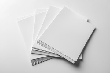 Blank A4 Stacked Paper Mockup isolated created with Generative AI