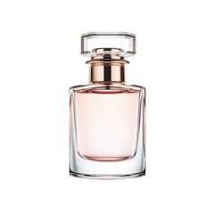 Naklejka premium Elegant Glass Perfume Bottle with Pink Liquid on Transparent Background - High-Quality Product Photography