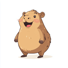 A cute, cartoon-style capybara