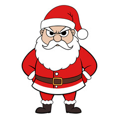 Cute And Expressive Cartoon Style Santa Clause With Red Santa Attire For Christmas Celebration