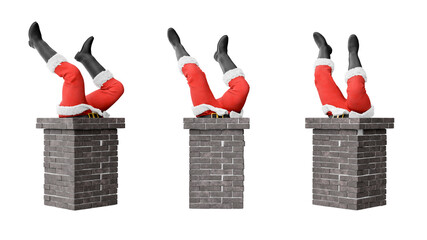 Santa claus stuck in chimney