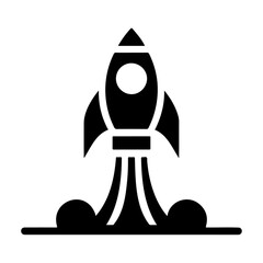 Spaceship fast rocket silhouette vector icon illustration design