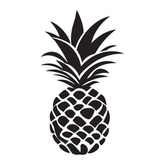 Obraz premium Pineapple natural food icon, Tropical fruit isolated on white background. Symbol of food, sweet, exotic and summer, vitamin, healthy. Nature logo dessert