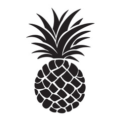 Pineapple natural food icon, Tropical fruit isolated on white background. Symbol of food, sweet, exotic and summer, vitamin, healthy. Nature logo dessert