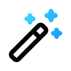 Magic wand icon. magic wand, magic, wizard, magician, witch, enhance, miracle, edit tools, witchcraft, effect. Vector icon illustration