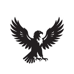 Obraz premium Silhouette of an eagle, silhouette of a flying bird., vector eagles collection