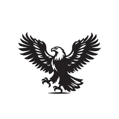Silhouette of an eagle, silhouette of a flying bird., vector eagles collection