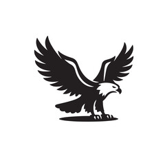 Obraz premium Silhouette of an eagle, silhouette of a flying bird., vector eagles collection