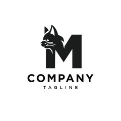 Letter M Cat Logo icon vector