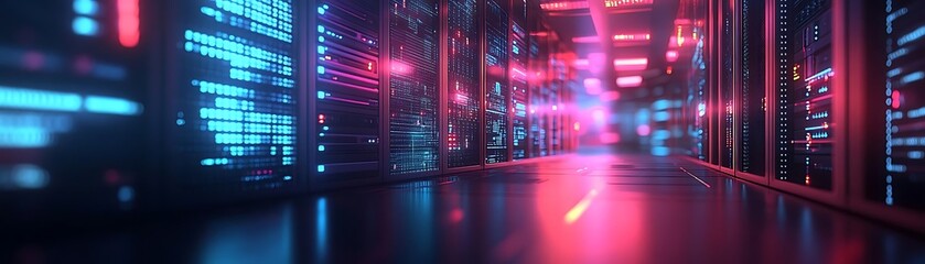 3D Server Room Illustration: Data Center