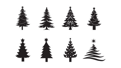 Fototapeta premium Christmas tree collection, marry Christmas, decorative trees 