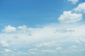 Fototapeta premium Light blue sky and white fluffy cloud