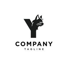 Letter Y Cat Logo icon vector