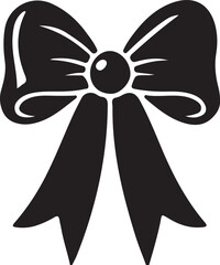 silhouette of bow tie ribbon vector art illustration