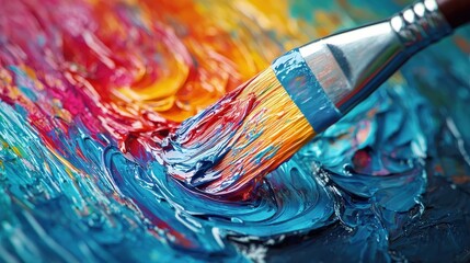 Obraz premium Vibrant Colors in Kaleidoscope Painting Technique