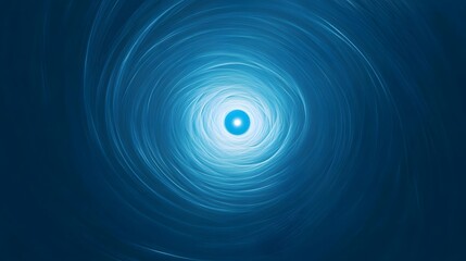 Abstract Blue Swirling Vortex with a Glowing Center