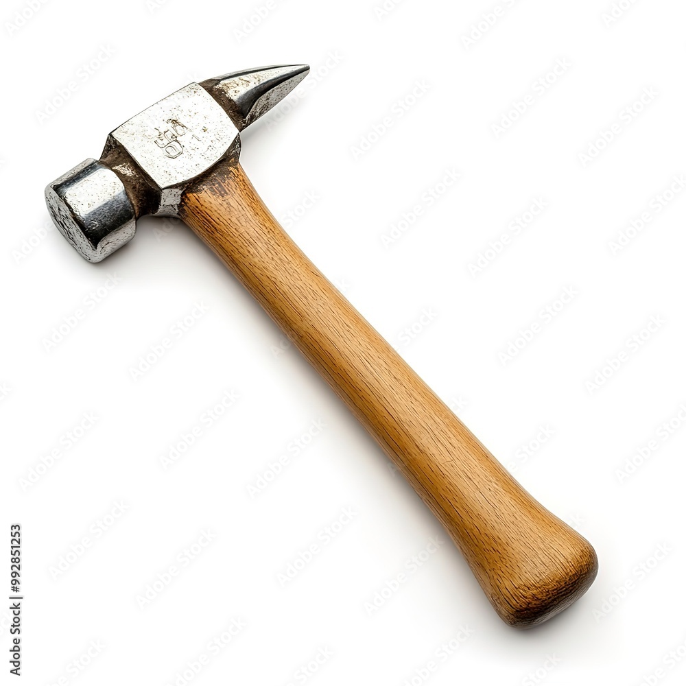 Wall mural Basic hand tools: Ball Peen Hammer isolated on white background  