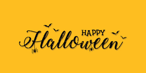 Happy Halloween lettering, vector calligraphy. Handwritten Halloween typography print for flyer, poster, greeting card, banner. Decorative design element.