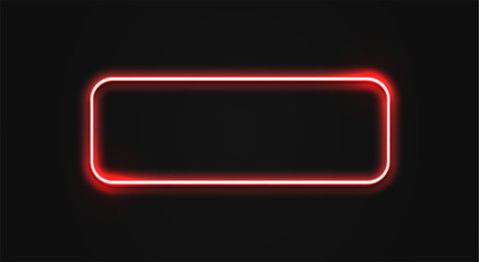 Fototapeta premium Neon red frame rectangle set. Glowing colorful rectangular border. Geometric shape action UI elements with copy space.