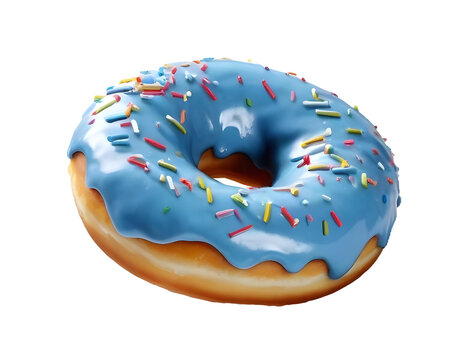 blue donut with sprinkles