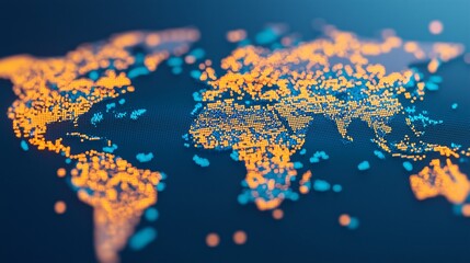 Global Network Digital Map World Connectivity Abstract World Map Network Technology Globe Digital World Data Flow Connectivity Global Communi