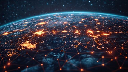 A global connection line abstract background, ideal for illustrating technology and digital network concepts.