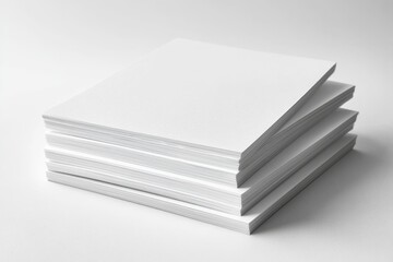 Blank A4 Stacked Paper Mockup isolated created with Generative AI