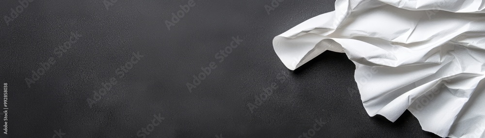 Aufkleber a close-up view of crumpled white fabric resting on a dark background, creating a contrast that enha