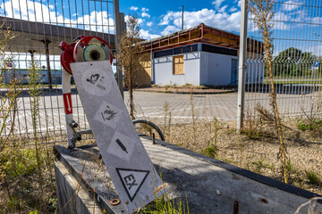 Abandoned, closed petrol station on the A1 expressway in Częstochowa