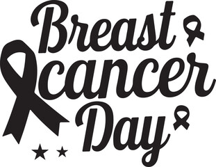 Breast cancer typography vector design