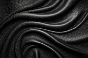 Fototapeta premium Black silk background vector presentation design template with a wavy cloth texture. Created with Ai