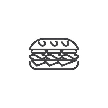 sandwich outline icon, simple, minimalist clip art preview