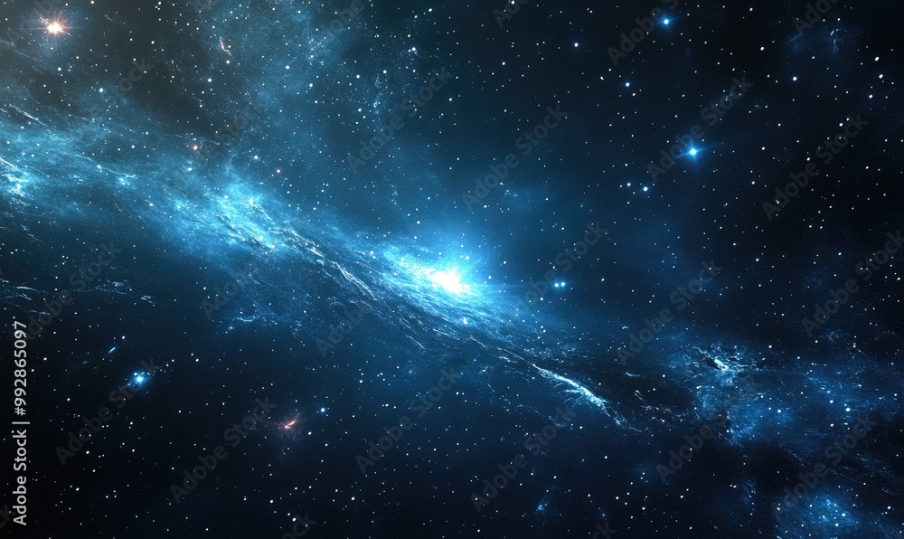 Poster infinite universe featuring stars and galaxies in outer space cosmic artwork created through 3d rend