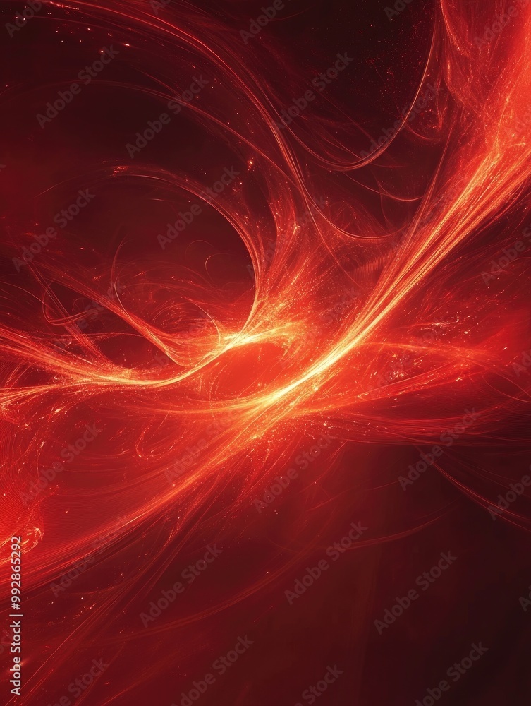 Poster abstract red fractal light background in a 3d rendering style