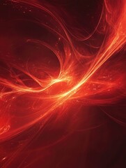 Fototapeta premium Abstract red fractal light background in a 3D rendering style
