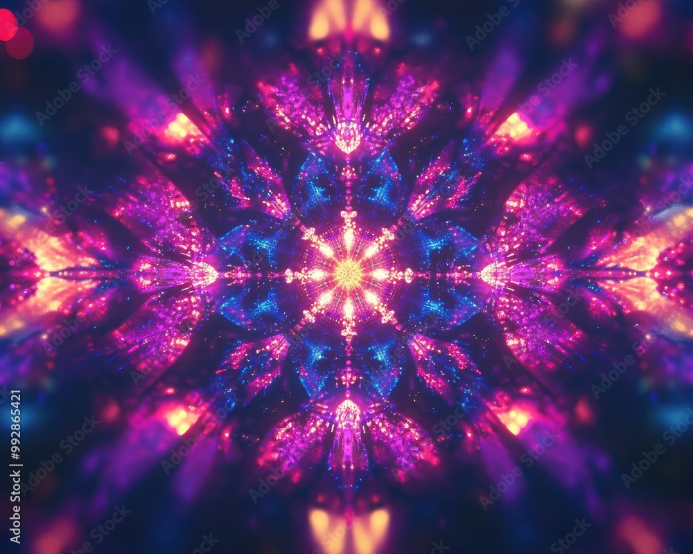 Poster vibrant luxurious kaleidoscopic particles in motion create a mesmerizing abstract background dynamic